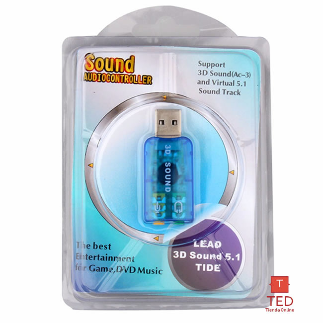 ADAPTADOR USB 2.0 3D SOUND 5.1 AD-2010 ID1097 - Imagen 2