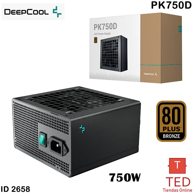 FUENTE DE PODER 80PLUS 750W BRONZE DEEPCOOL PK750D ID2658