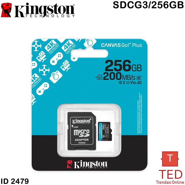 MEMORIA MICRO SD CANVAS KING GOPLUS 256GB 200MB/S SDCG3/256GB ID2479