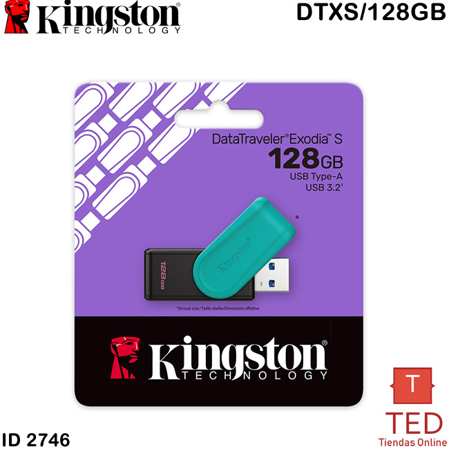 MEMORIA USB EXODIA S 128GB 3.2 KINGSTON DTXS/128GB ID2746