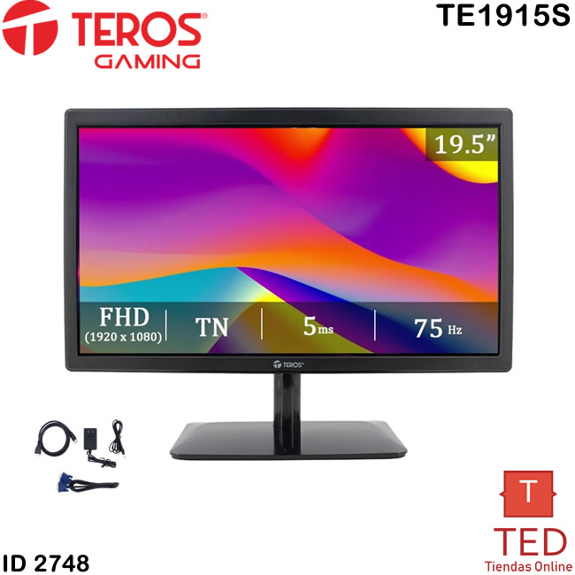 MONITOR TEROS 19.5" HD+ TN 75Hz 5ms HDMI VGA negro TE1915S ID2748
