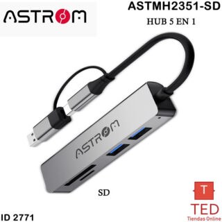 HUB USB 5 EN 1  SD USB ASTROM  ASTMH2351-SD ID2771