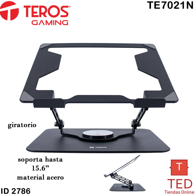 SOPORTE PARA LAPTOP TEROS HASTA 15.6" ACERO TE7021N ID2786