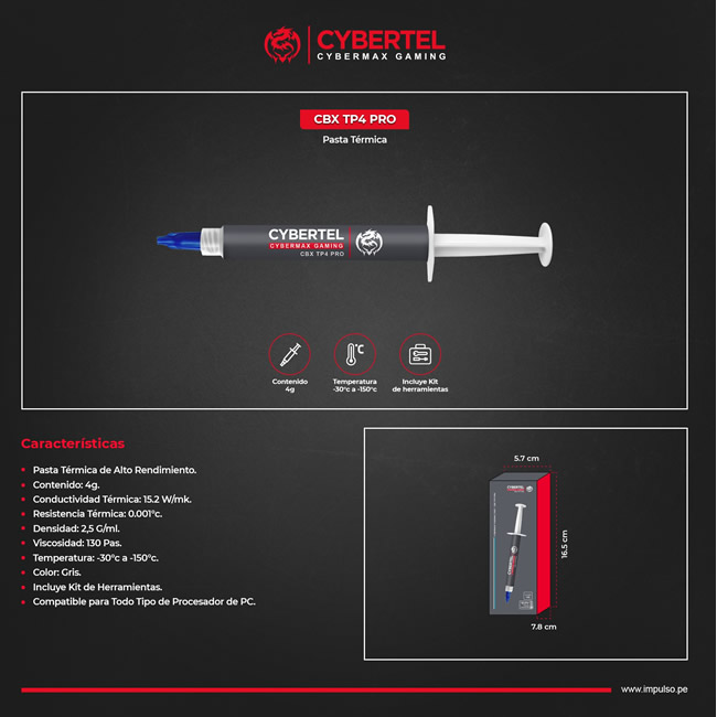 PASTA TERMICA TP4 PRO CYBERTEL CBXTP4PRO ID2806 - Imagen 2