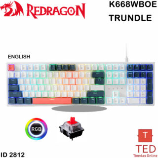 TECLADO REDRAGON  TRUNDLE  ENGLISH MECANICO RED   RGB  K668WBOE ID2812