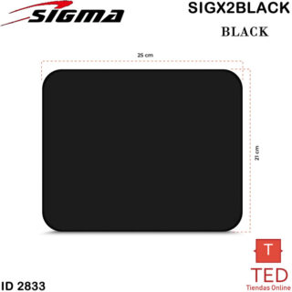 PAD MOUSE SIG X2 SOLID 25*21CM  BLACK SIGMA SIGX2BLACK ID2833