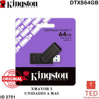MEMORIA USB KT DT EXODIA S 64GB 3.2 KINGSTON DTXS64GB ID2751